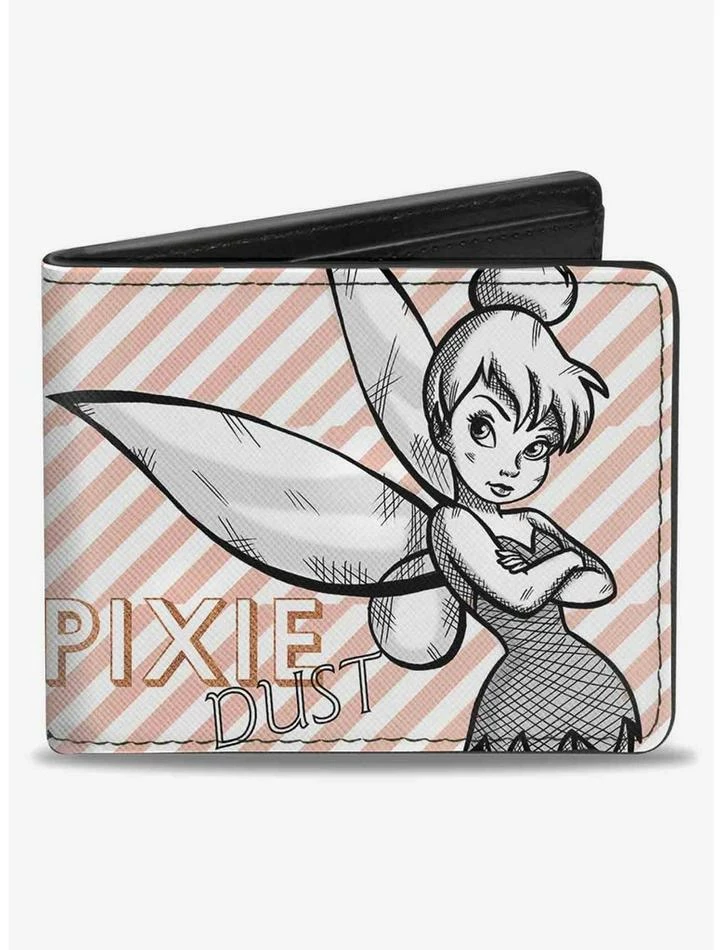 Buy 😀 Disney Tinker Bell Sassy Pose Pixie Dust Stripes Bifold Wallet 😍