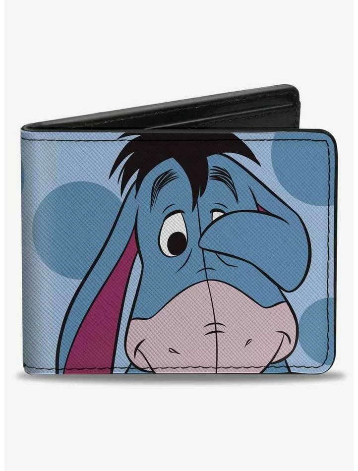 Coupon 🔥 Disney Winnie The Pooh Eeyore Character Close Up Pose and Text Bifold Wallet ❤️