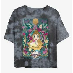 Buy 🔥 Disney Beauty and the Beast Belle Nouveau Tie-Dye 👧 Girls Crop T-Shirt 🌟