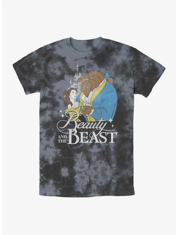 Budget ๐ Disney Beauty and the Beast Classic Poster Tie-Dye T-Shirt ๐