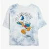 New 😀 Disney Donald Duck Angry Duck Tie-Dye 👧 Girls Crop T-Shirt 🌟