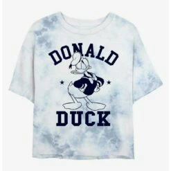 Deals ✔️ Disney Donald Duck Angry Sailor Tie-Dye 👧 Girls Crop T-Shirt ✔️