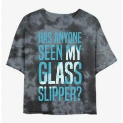 Budget ✨ Disney Cinderella Missing Slipper Tie-Dye 👧 Girls Crop T-Shirt ❤️