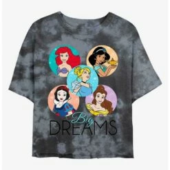 Buy 😍 Disney Princesses Big Dreams Tie-Dye 👧 Girls Crop T-Shirt ⭐