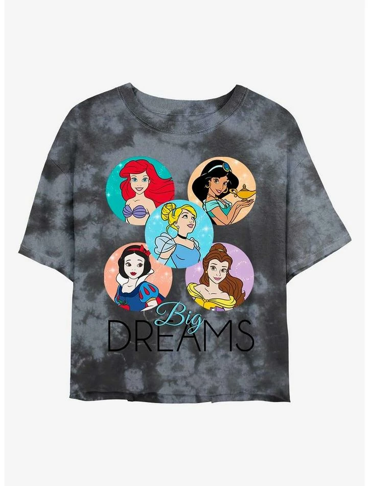 Buy ๐ Disney Princesses Big Dreams Tie-Dye ๐ง Girls Crop T-Shirt โญ
