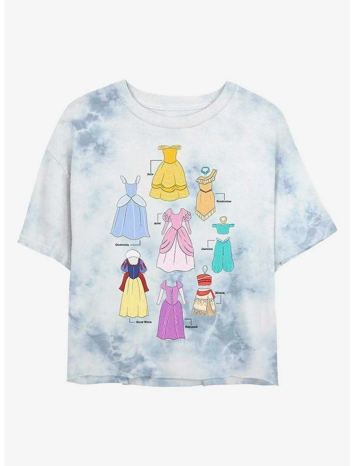 Outlet ✨ Disney Princesses 👗 Dresses Tie-Dye 👧 Girls Crop T-Shirt 😍