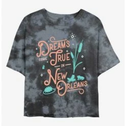 Deals 🤩 Disney Princesses New Orleans Dreams Tie-Dye 👧 Girls Crop T-Shirt ⭐