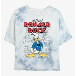 Best Sale 😍 Disney Donald Duck Original Sketch Tie-Dye 👧 Girls Crop T-Shirt ✔️