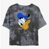 Budget 🎁 Disney Donald Duck Donald Big Face Tie-Dye 👧 Girls Crop T-Shirt ❤️
