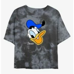 Budget 🎁 Disney Donald Duck Donald Big Face Tie-Dye 👧 Girls Crop T-Shirt ❤️