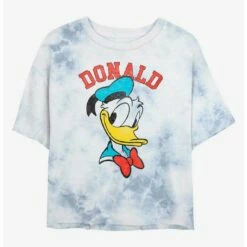 Cheapest 🌟 Disney Donald Duck Portrait Tie-Dye 👧 Girls Crop T-Shirt 👍
