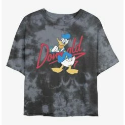 Buy 💯 Disney Donald Duck Signature Donald Tie-Dye 👧 Girls Crop T-Shirt 😀