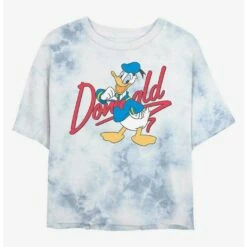Top 10 ⭐ Disney Donald Duck Signature Donald Tie-Dye 👧 Girls Crop T-Shirt 🌟
