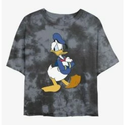 Coupon ❤️ Disney Donald Duck Traditional Donald Tie-Dye 👧 Girls Crop T-Shirt 👍