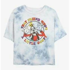 Hot Sale ⭐ Disney Goofy A Little Goofy Tie-Dye 👧 Girls Crop T-Shirt 🔔