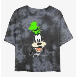 Buy 💯 Disney Goofy Big Face Tie-Dye 👧 Girls Crop T-Shirt ⭐