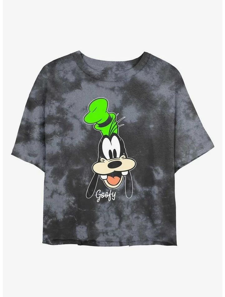 Buy 💯 Disney Goofy Big Face Tie-Dye 👧 Girls Crop T-Shirt ⭐