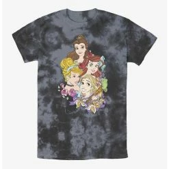 Flash Sale 🎉 Disney Princesses Belle, Ariel, Cinderella, and Rapunzel Portrait Tie-Dye T-Shirt 🥰