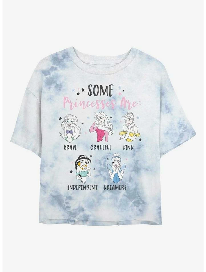 Brand new ๐ Disney Princesses Some Princesses Are Tie-Dye ๐ง Girls Crop T-Shirt โจ