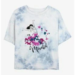Hot Sale 🛒 Disney Encanto Mirabel Butterfly Tie-Dye 👧 Girls Crop T-Shirt 🥰