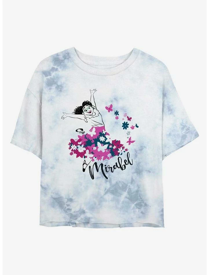 Hot Sale ๐ Disney Encanto Mirabel Butterfly Tie-Dye ๐ง Girls Crop T-Shirt ๐ฅฐ