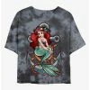 Cheap 🔥 Disney The Little Mermaid Anchor Beauty Tie-Dye 👧 Girls Crop T-Shirt ⌛