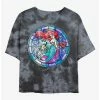 Deals 🔥 Disney The Little Mermaid Ariel Stained Glass Tie-Dye 👧 Girls Crop T-Shirt 🔥