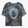 Best Pirce 🤩 Disney The Little Mermaid Mandala Moon Tie-Dye 👧 Girls Crop T-Shirt 🔔