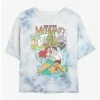 Hot Sale ✔️ Disney The Little Mermaid Movie Cover Tie-Dye 👧 Girls Crop T-Shirt 🔥