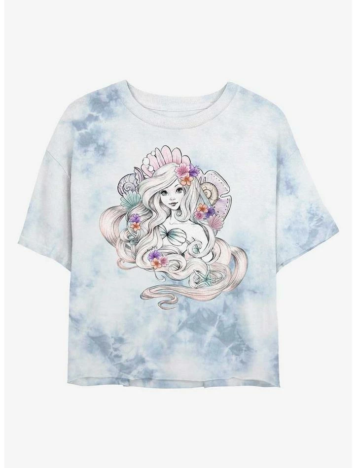 Best reviews of ๐ Disney The Little Mermaid Sea Shells Tie-Dye ๐ง Girls Crop T-Shirt ๐คฉ