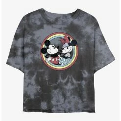 Best Sale ⭐ Disney Mickey Mouse Best Duo Badge Tie-Dye 👧 Girls Crop T-Shirt 🌟