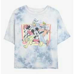 Best Sale ❤️ Disney Mickey Mouse Break Out Tie-Dye 👧 Girls Crop T-Shirt 🥰