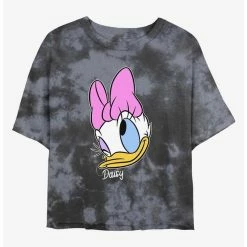 Best Pirce 🔥 Disney Mickey Mouse Daisy Big Face Tie-Dye 👧 Girls Crop T-Shirt ✔️