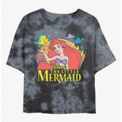 Best deal 💯 Disney The Little Mermaid Sunset Friends Tie-Dye 👧 Girls Crop T-Shirt 🌟
