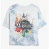 Hot Sale 🔥 Disney The Little Mermaid Watercolor Poster Tie-Dye 👧 Girls Crop T-Shirt 🌟
