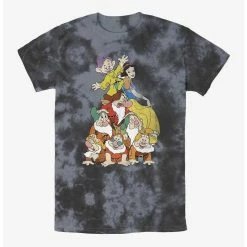 Deals ⌛ Disney Snow White and the Seven Dwarfs Squad Dwarf Stack Tie-Dye T-Shirt ⭐