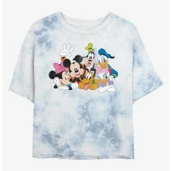 Flash Sale 😀 Disney Mickey Mouse All The Friends Tie-Dye 👧 Girls Crop T-Shirt 😍