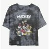 Best Sale 😍 Disney Mickey Mouse Friends Group Tie-Dye 👧 Girls Crop T-Shirt 🎉