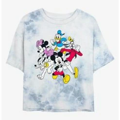Budget ✔️ Disney Mickey Mouse Fun Run Tie-Dye 👧 Girls Crop T-Shirt 😍