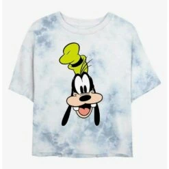 Cheapest ⭐ Disney Mickey Mouse Goofy Big Face Tie-Dye 👧 Girls Crop T-Shirt 🌟