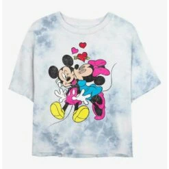 Buy 🤩 Disney Mickey Mouse Loves and Kisses Tie-Dye 👧 Girls Crop T-Shirt 🌟