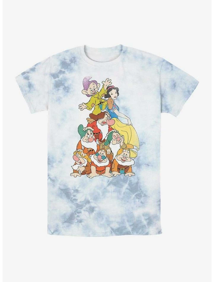 Brand new ๐ Disney Snow White and the Seven Dwarfs Squad Dwarf Stack Tie-Dye T-Shirt ๐