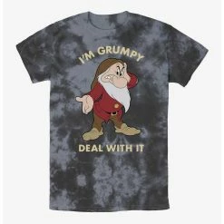 Deals 😀 Disney Snow White and the Seven Dwarfs Grumpy Deal With It Tie-Dye T-Shirt ✨