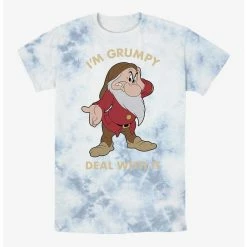 Discount ✔️ Disney Snow White and the Seven Dwarfs Grumpy Deal With It Tie-Dye T-Shirt 🛒