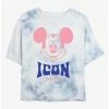 Budget 🎁 Disney Mickey Mouse Mickey Icon Tie-Dye 👧 Girls Crop T-Shirt 🥰