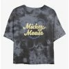 Budget 🔔 Disney Mickey Mouse Mickey Script Tie-Dye 👧 Girls Crop T-Shirt 🤩