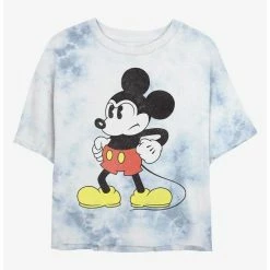 Discount 👍 Disney Mickey Mouse Mightiest Mouse Tie-Dye 👧 Girls Crop T-Shirt 🤩