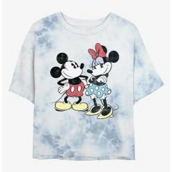 New 🎉 Disney Mickey Mouse Retro Mice Tie-Dye 👧 Girls Crop T-Shirt 👍