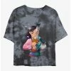 Outlet 🎁 Disney Mulan Warrior Princess Tie-Dye 👧 Girls Crop T-Shirt 🔔