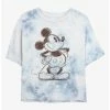Cheap 💯 Disney Mickey Mouse Sketchy Mickey Tie-Dye 👧 Girls Crop T-Shirt 🎁